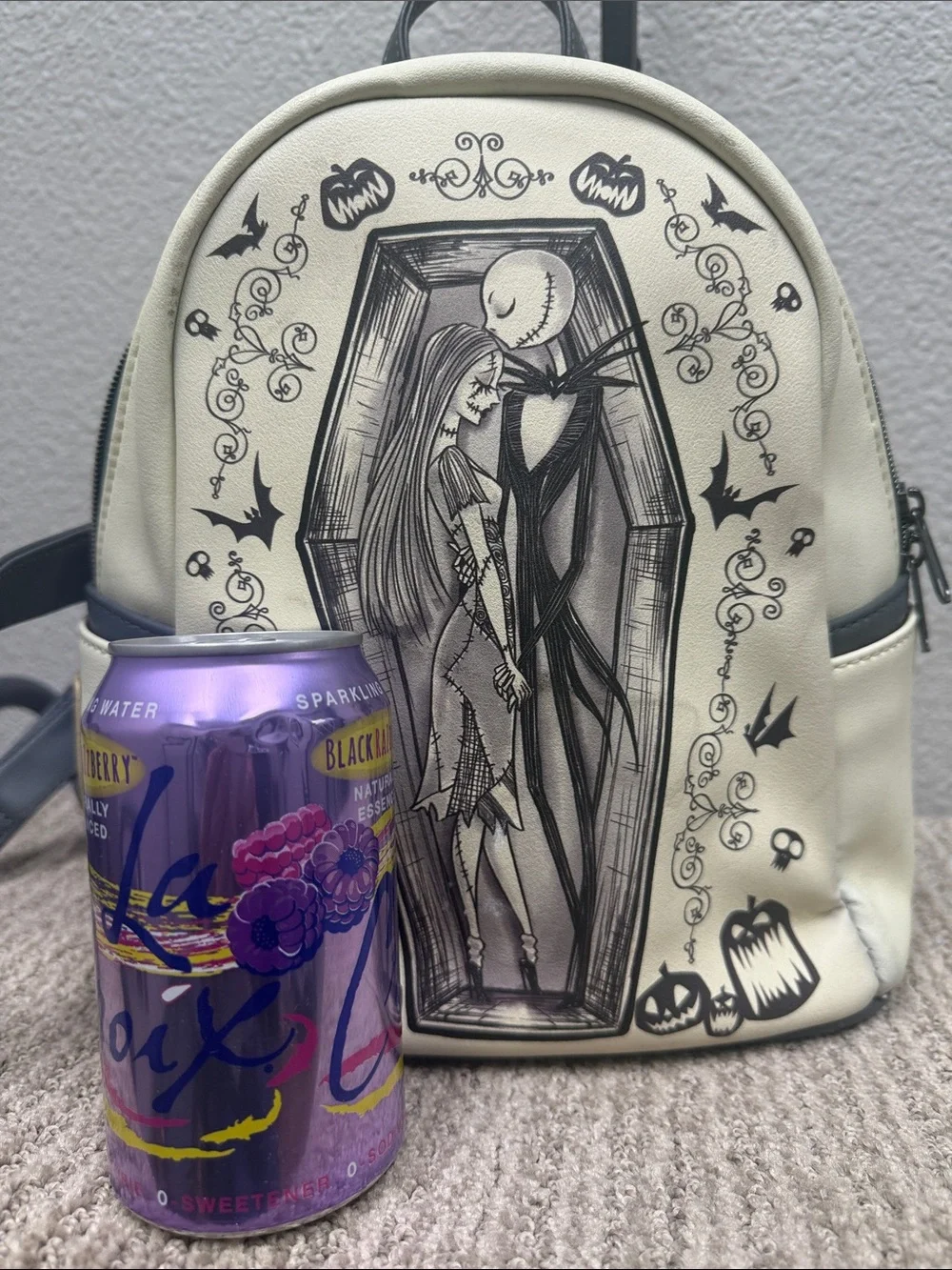 Disney The Nightmare Before Christmas Jack & Sally Cream Mini Backpack